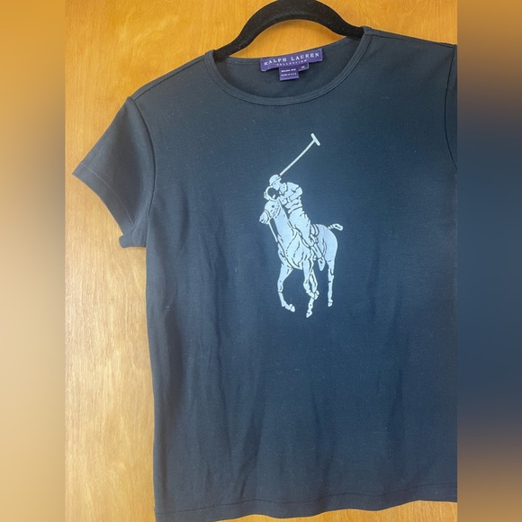 VINTAGE RALPH LAUREN purple label black TOP - Picture 2 of 7